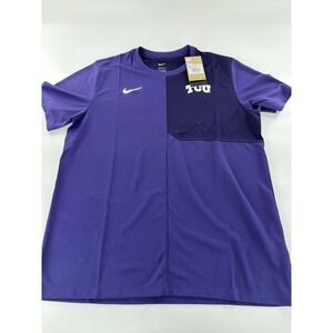 Nike TCU Horned Frogs Dri Fit Coach Short Sleeve T-Shirt New Size Large L Purple